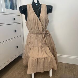 Express Tan neutral summer Wrap Dress